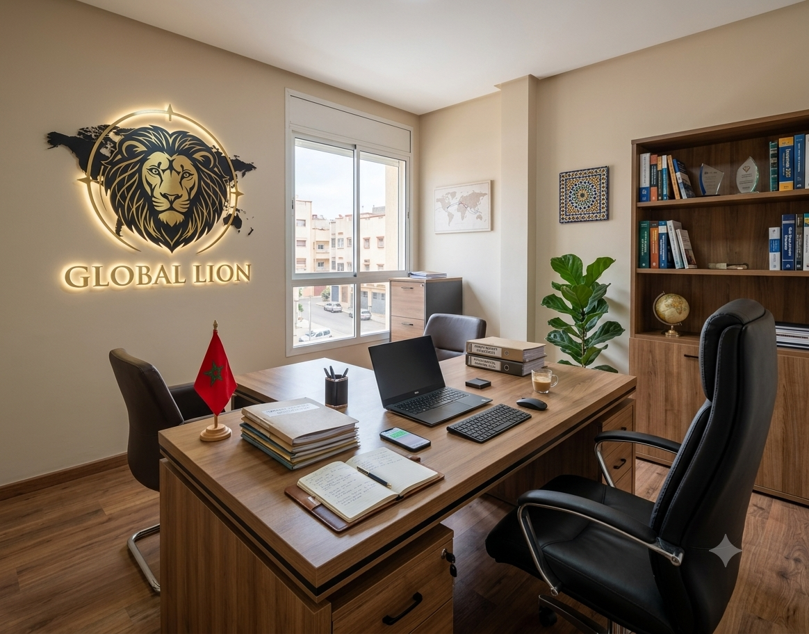 Bureau direction GLOBAL LION import export logistique Maroc